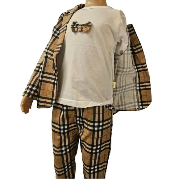 4T Little Boys 3piece Suit Set. Long Sleeve Undershirt, Sports Jacket, Pants - Picture 4 of 9